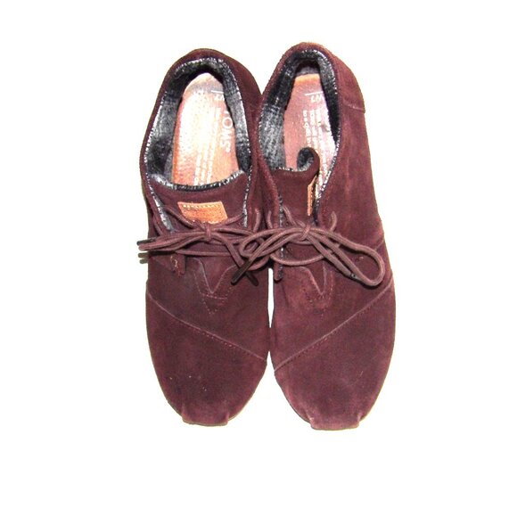 Toms Suede Desert Wedge Brown Booties  Women's  7 - Picture 1 of 7